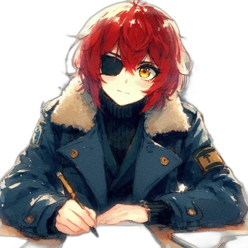 jacket, staff, weapon, mask transparent PNG cut-out