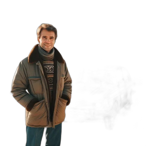 jacket, staff, face, robot transparent PNG cut-out