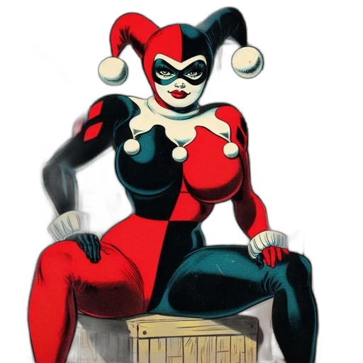 comic book art, concept art, cartoon, harley transparent PNG cut-out