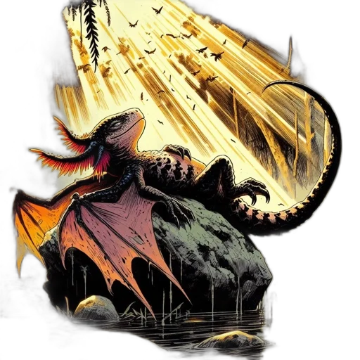dragon, creature, concept art, comic book art transparent PNG cut-out