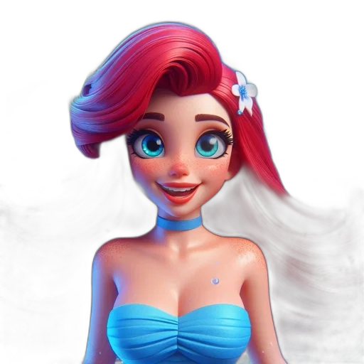 dress, face, jewelry, 3d render transparent PNG cut-out