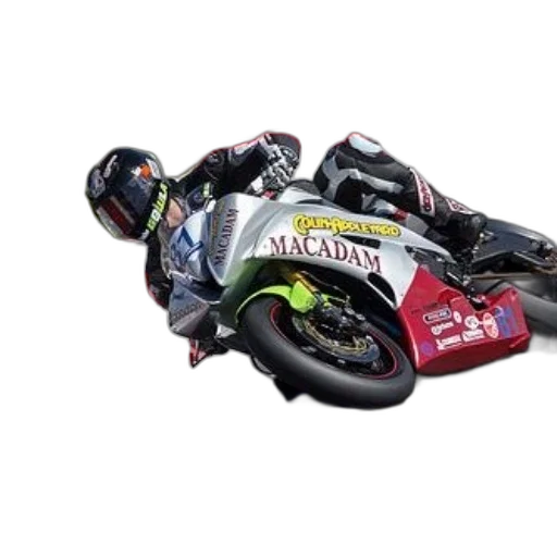 photorealistic, motorcycle, racer, leans transparent PNG cut-out