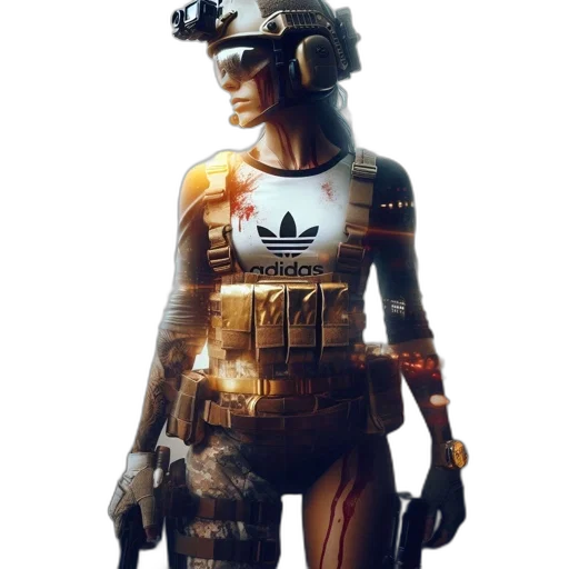 robot, dress, jacket, weapon transparent PNG cut-out