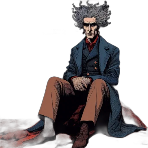 jacket, staff, face, concept art transparent PNG cut-out