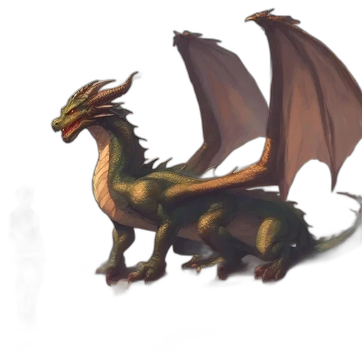 dragon, creature, animal, staff transparent PNG cut-out