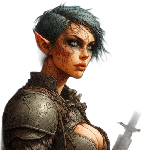 face, sword, fantasy art, concept art transparent PNG cut-out