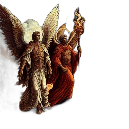 fantasy art, concept art, two, angelic transparent PNG cut-out