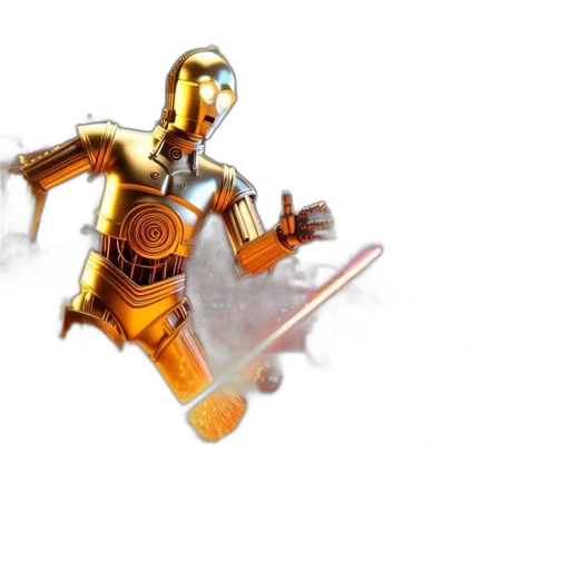 robot, weapon, sword, staff transparent PNG cut-out