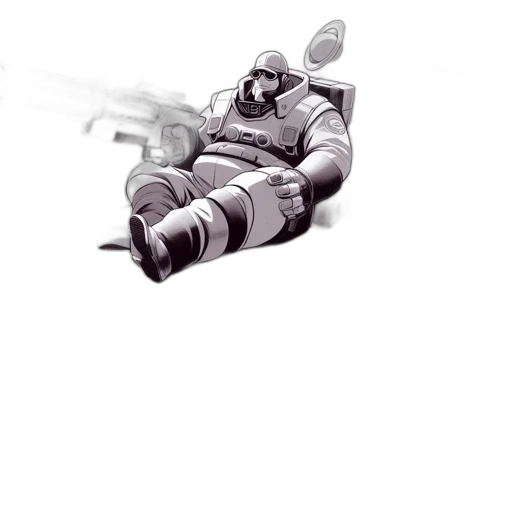 robot, weapon, jacket, staff transparent PNG cut-out