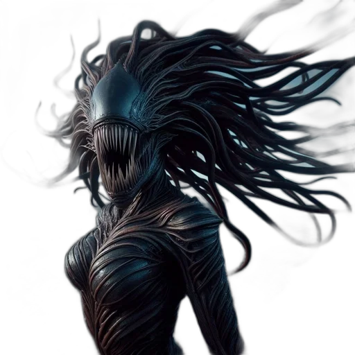 creature, mask, hair, dragon transparent PNG cut-out