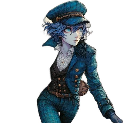 hat, staff, jacket, concept art transparent PNG cut-out