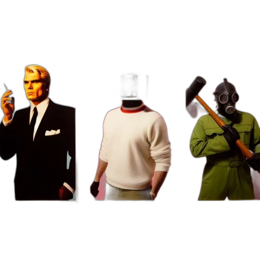 staff, jacket, mask, concept art transparent PNG cut-out