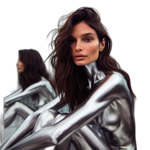 jacket, hair, dress, face transparent PNG cut-out