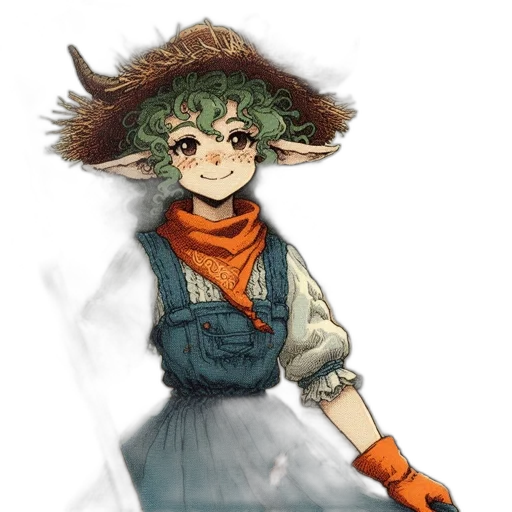 hat, staff, mask, dress transparent PNG cut-out