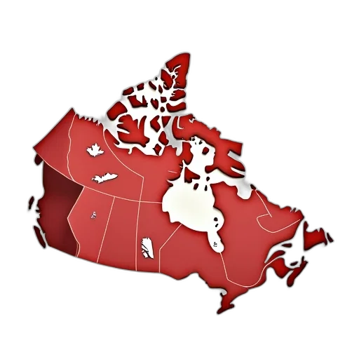 canada, map, paper, style transparent PNG cut-out