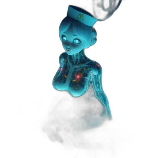 robot, bottle, staff, creature transparent PNG cut-out
