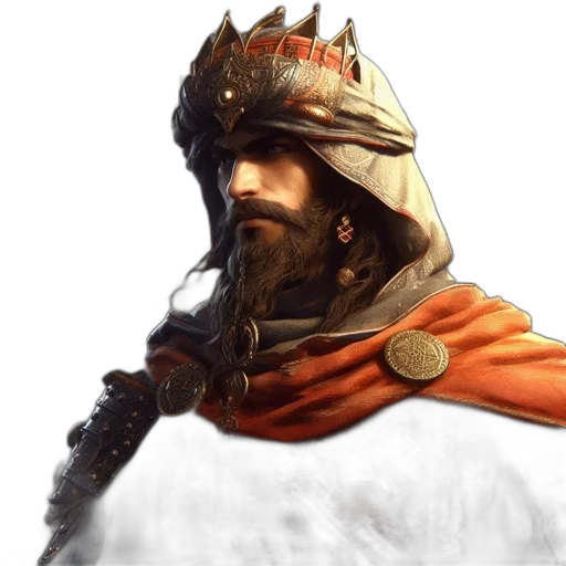 crown, sword, staff, face transparent PNG cut-out