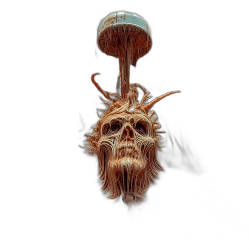 creature, hair, staff, mask transparent PNG cut-out