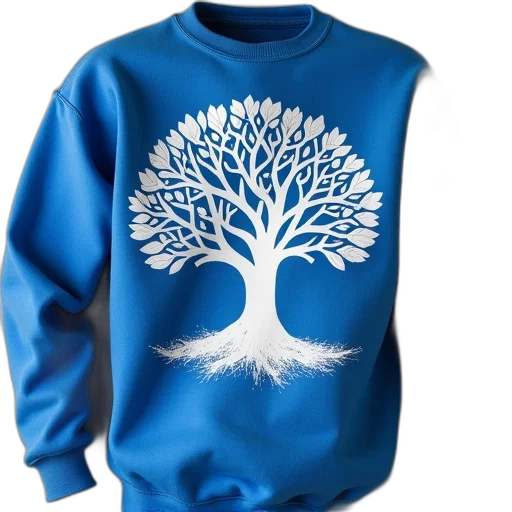 tree, blue, life, sweatshirt transparent PNG cut-out