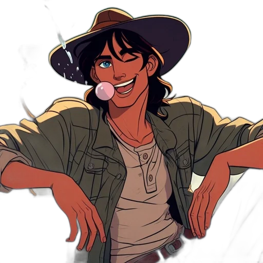 jacket, hat, cartoon, concept art transparent PNG cut-out