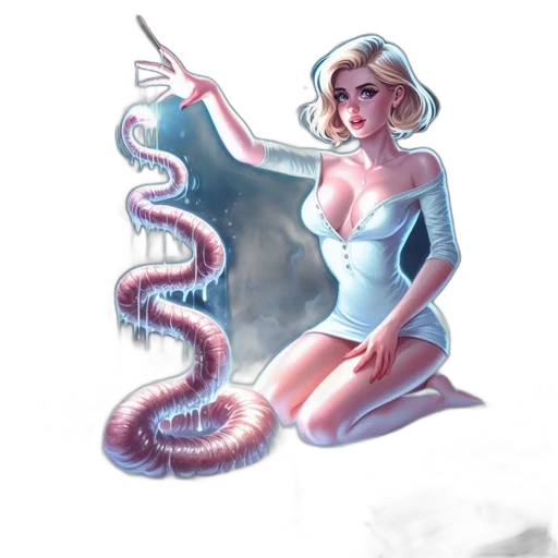 dragon, staff, dress, creature transparent PNG cut-out