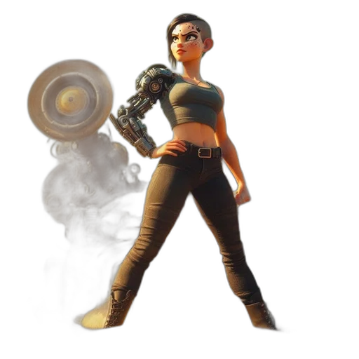 weapon, robot, staff, jacket transparent PNG cut-out