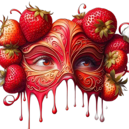 mask, face, food, photorealistic transparent PNG cut-out