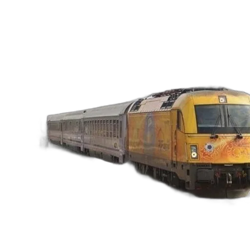 3d render, photorealistic, yellow, train transparent PNG cut-out