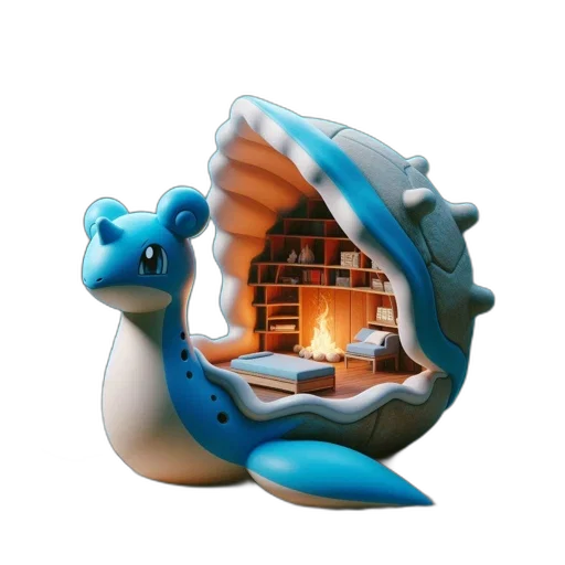 furniture, dragon, creature, 3d render transparent PNG cut-out