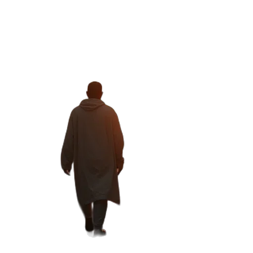 jacket, staff, robot, creature transparent PNG cut-out