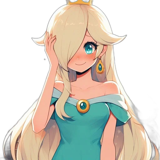 dress, crown, staff, hair transparent PNG cut-out