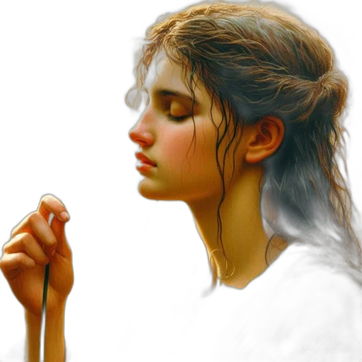 jewelry, face, photorealistic, oil painting transparent PNG cut-out