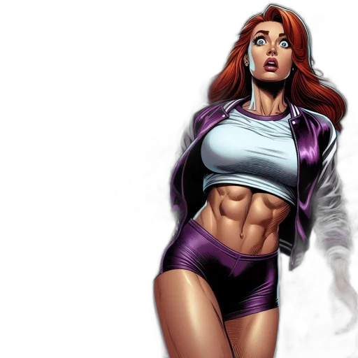 comic book art, concept art, woman, red transparent PNG cut-out