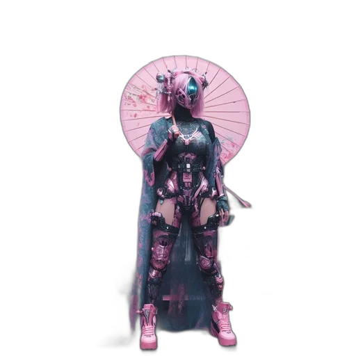 robot, umbrella, staff, dress transparent PNG cut-out