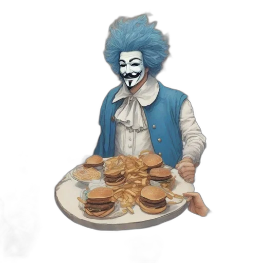 food, mask, concept art, 3d render transparent PNG cut-out