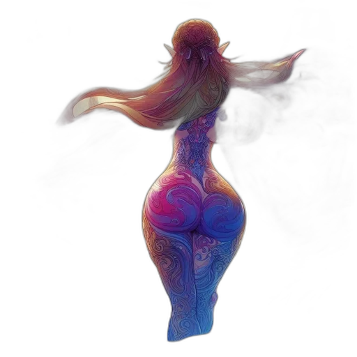 dress, hair, creature, concept art transparent PNG cut-out