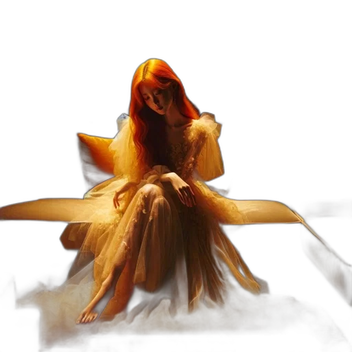 dress, hair, concept art, photorealistic transparent PNG cut-out