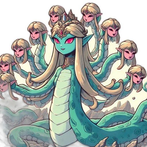 dragon, creature, staff, hair transparent PNG cut-out