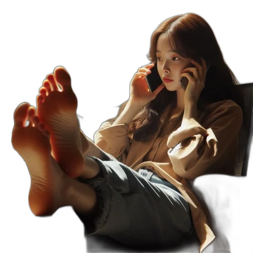 shoes, face, photorealistic, oil painting transparent PNG cut-out