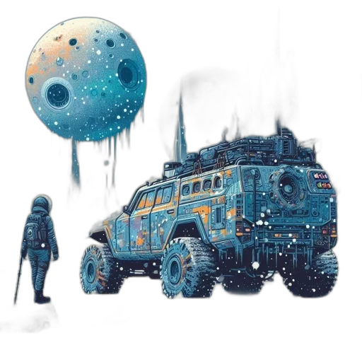 robot, car, concept art, fantasy art transparent PNG cut-out