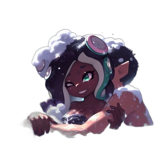 weapon, staff, creature, hair transparent PNG cut-out