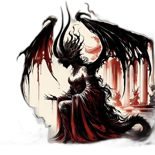 dragon, creature, staff, fantasy art transparent PNG cut-out