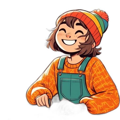 hat, jacket, staff, face transparent PNG cut-out