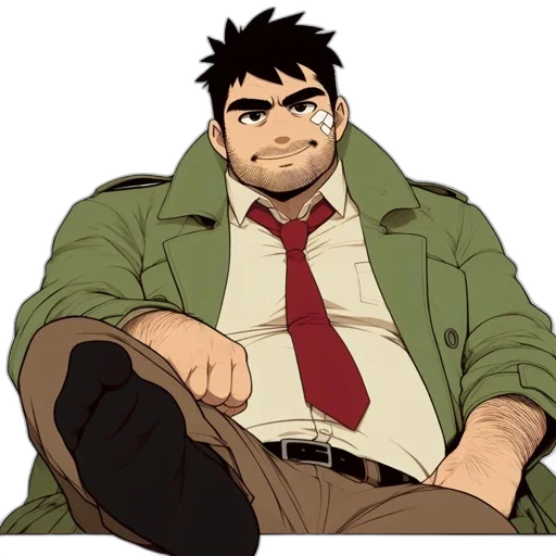 jacket, staff, face, cartoon transparent PNG cut-out
