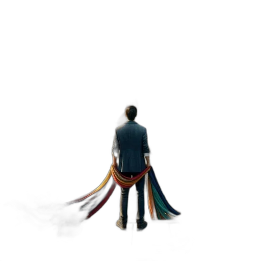 jacket, umbrella, staff, robot transparent PNG cut-out