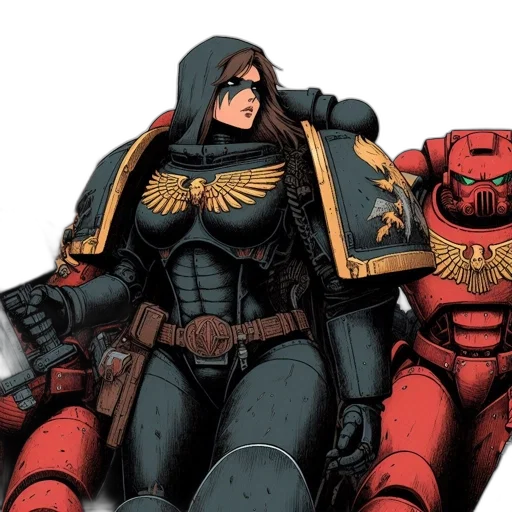 concept art, comic book art, red, female transparent PNG cut-out
