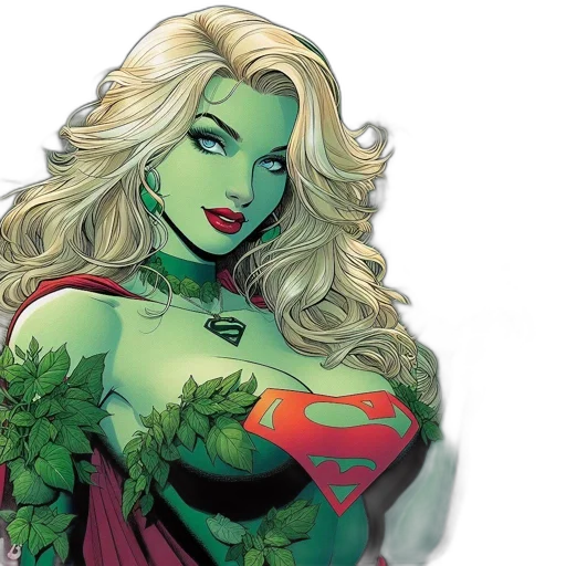 comic book art, concept art, green, woman transparent PNG cut-out