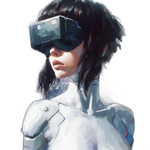 robot, face, mask, cyberpunk transparent PNG cut-out