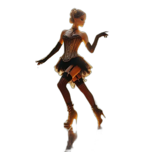 dress, staff, shoes, 3d render transparent PNG cut-out