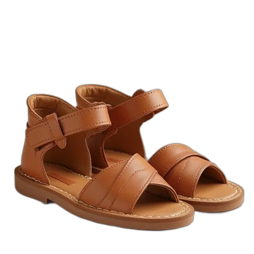 shoes, brown, pair, girls transparent PNG cut-out